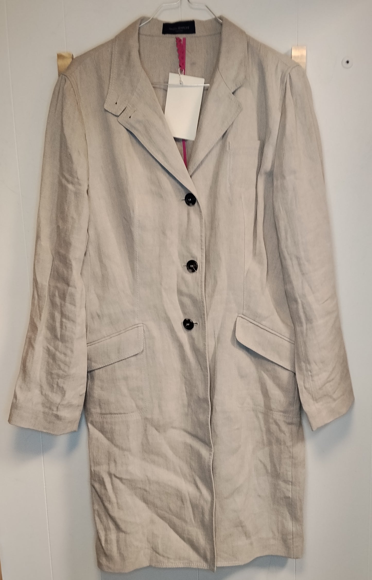 Blazer in lino Donna Piazza Sempione Beige Elegante Lungo Taglia 46