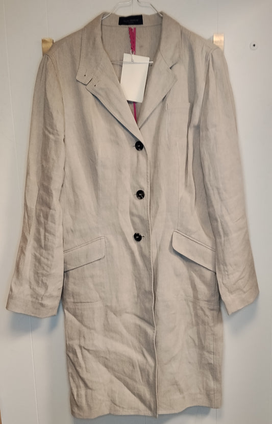 Blazer in lino Donna Piazza Sempione Beige Elegante Lungo Taglia 46