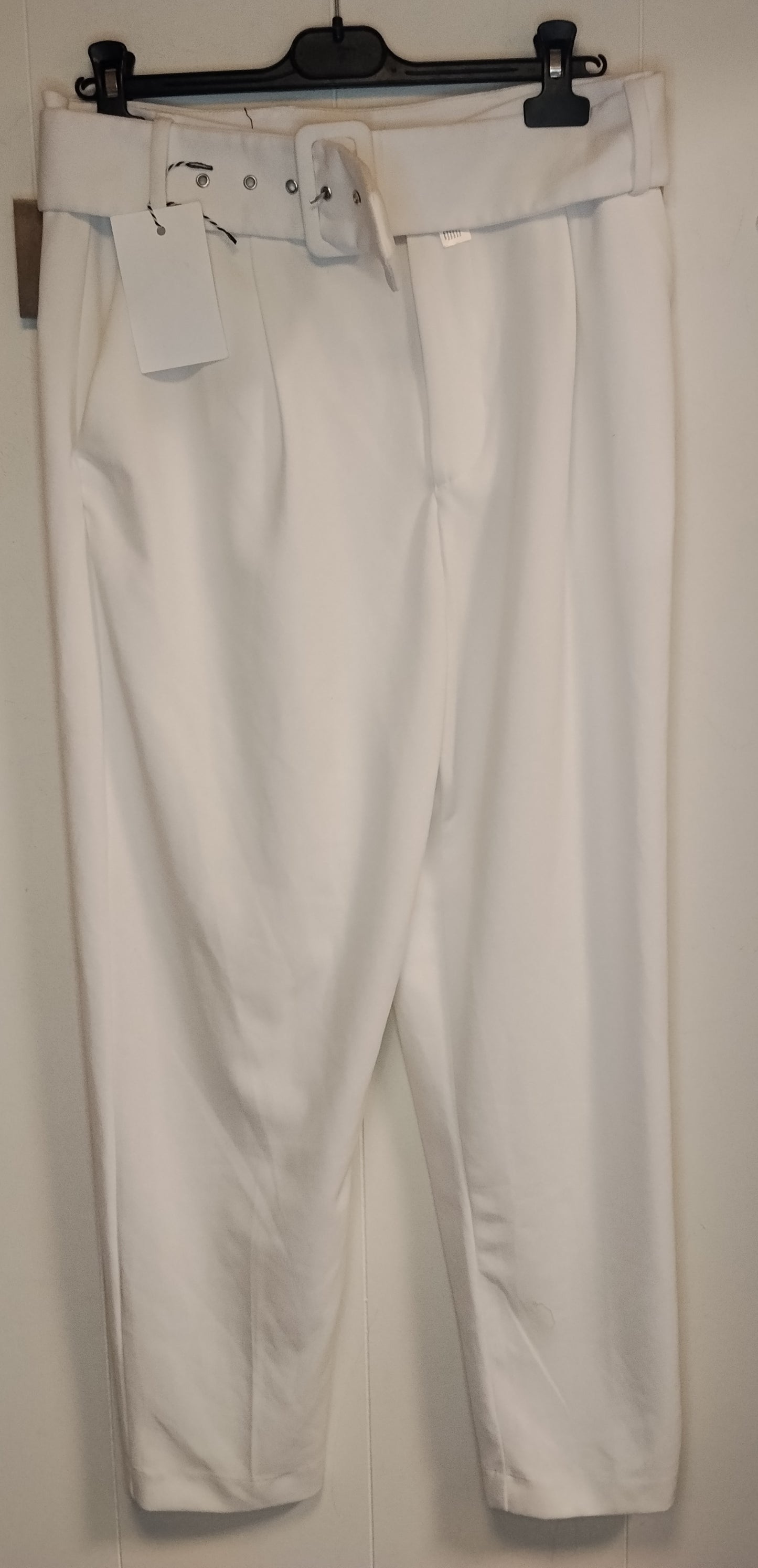 Pantaloni Donna Calliope Bianchi con Cintura Eleganti Taglia XL