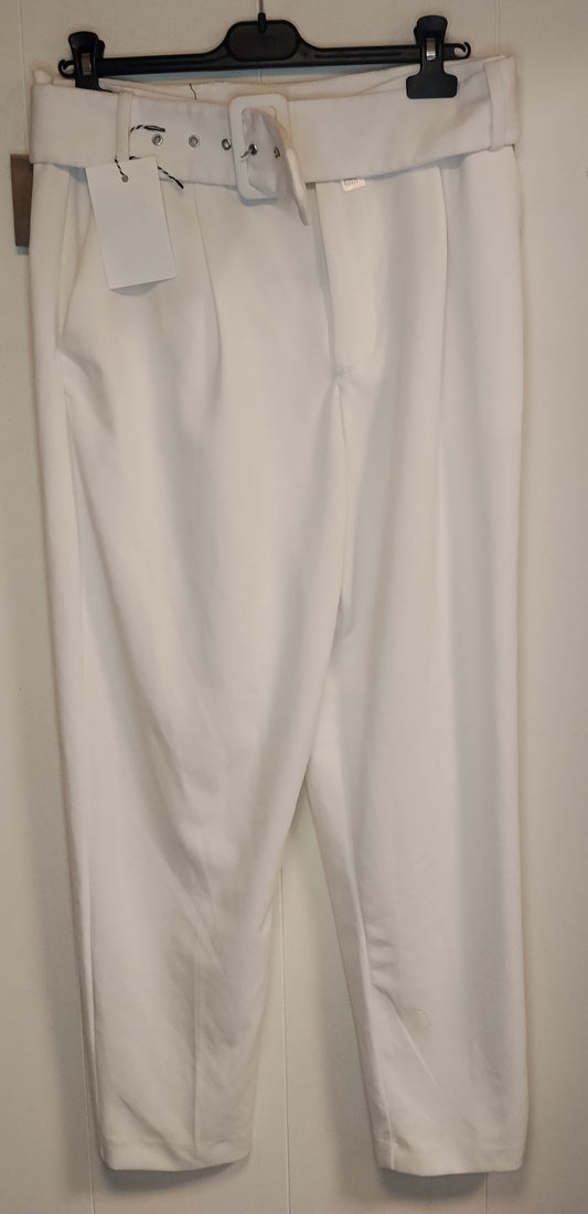 Pantaloni Donna Calliope Bianchi con Cintura Eleganti Taglia XL