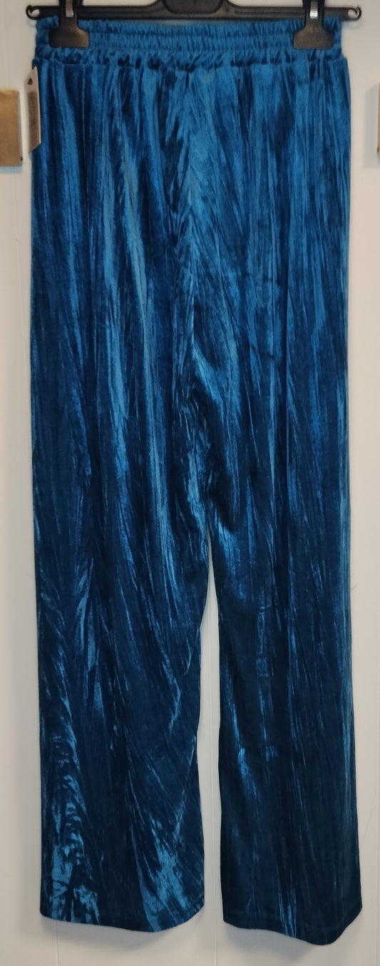 Pantaloni Donna J Hood Velluto Blu Eleganti Morbidi Taglia M