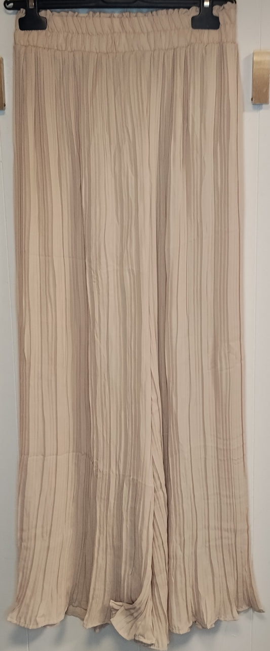 Pantaloni Donna Cosmoda Beige Plissettati Eleganti Taglia S/M Nuovi con cartellino