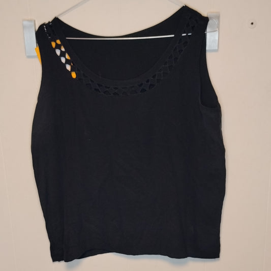 Top Donna Nero in Seta Taglia S – Elegante e Leggero Senza Marca