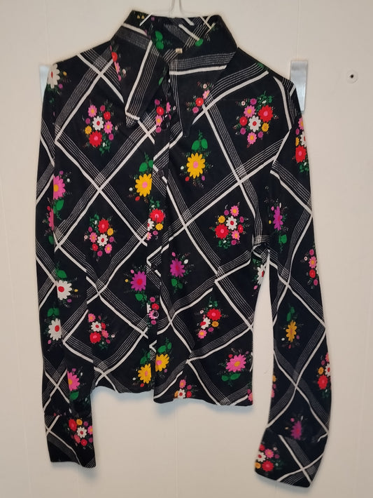 Camicia Donna Fantasia Floreale Taglia 46 – Colorata e Vintage Chic