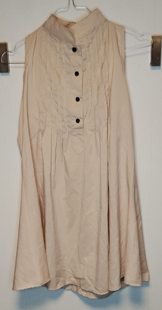 Blusa beige U&I donna taglia S smanicata elegante casual chic