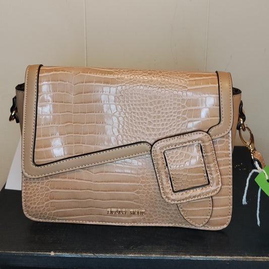 Borsa Denny Rose beige effetto coccodrillo nuova con cartellino elegante
