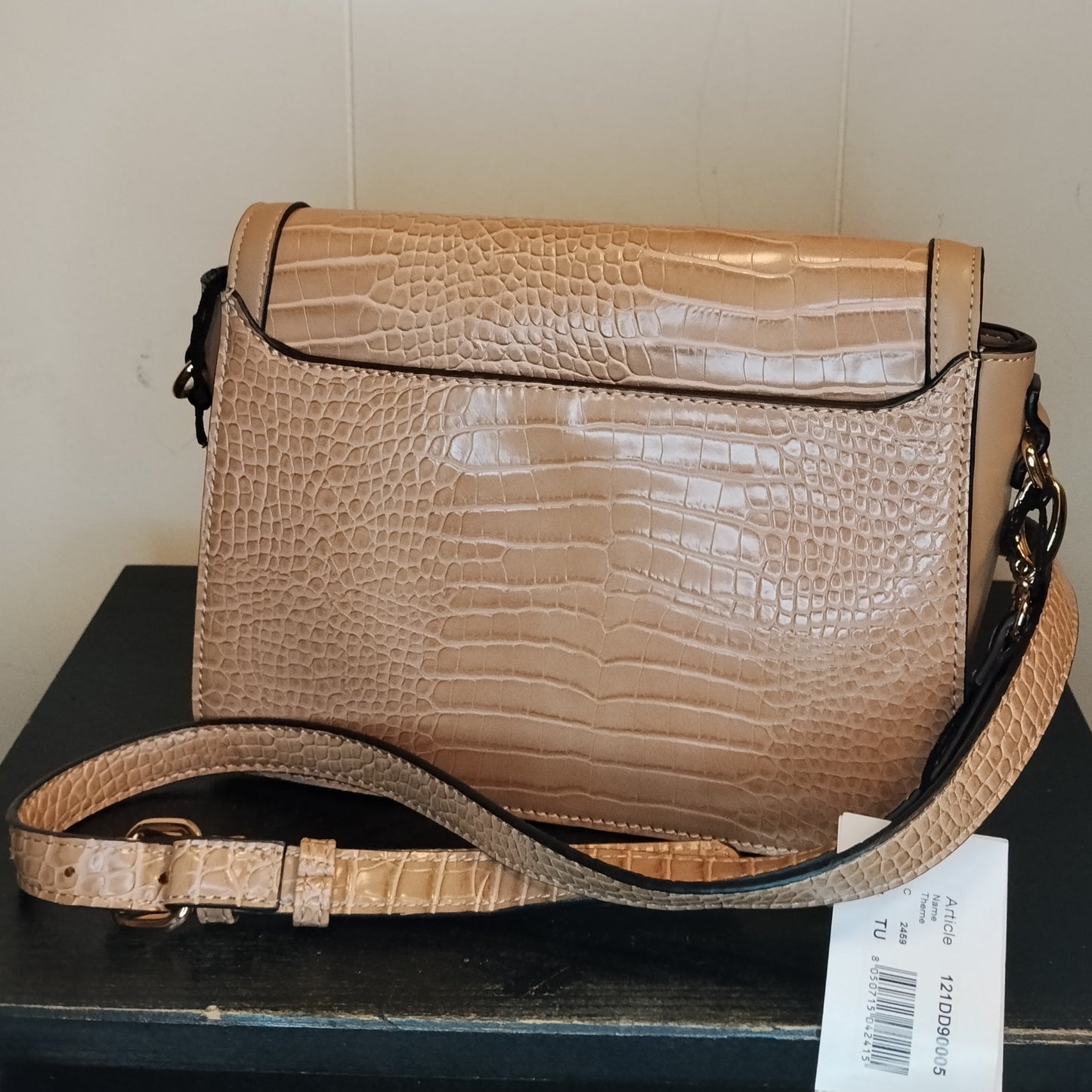 Borsa Denny Rose beige effetto coccodrillo nuova con cartellino elegante