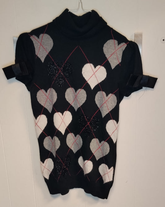 Maglia Liu Jo Jeans donna taglia S cuori collo alto elegante casual