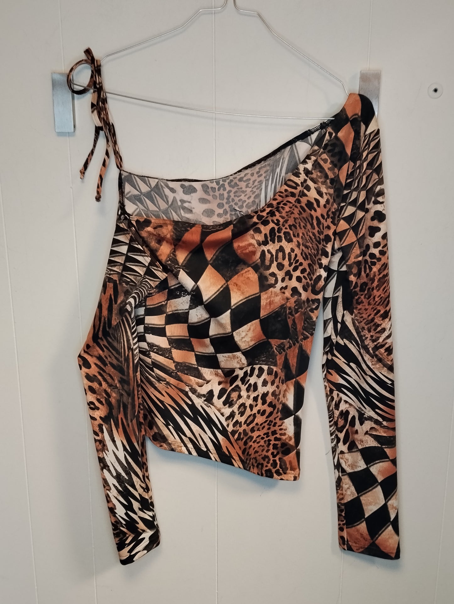 Top monospalla Motivi donna taglia M fantasia animalier elegante