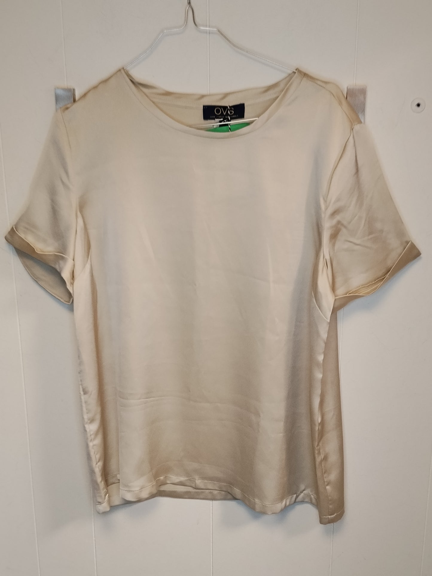 Blusa satin beige OVS donna taglia L elegante minimal chic