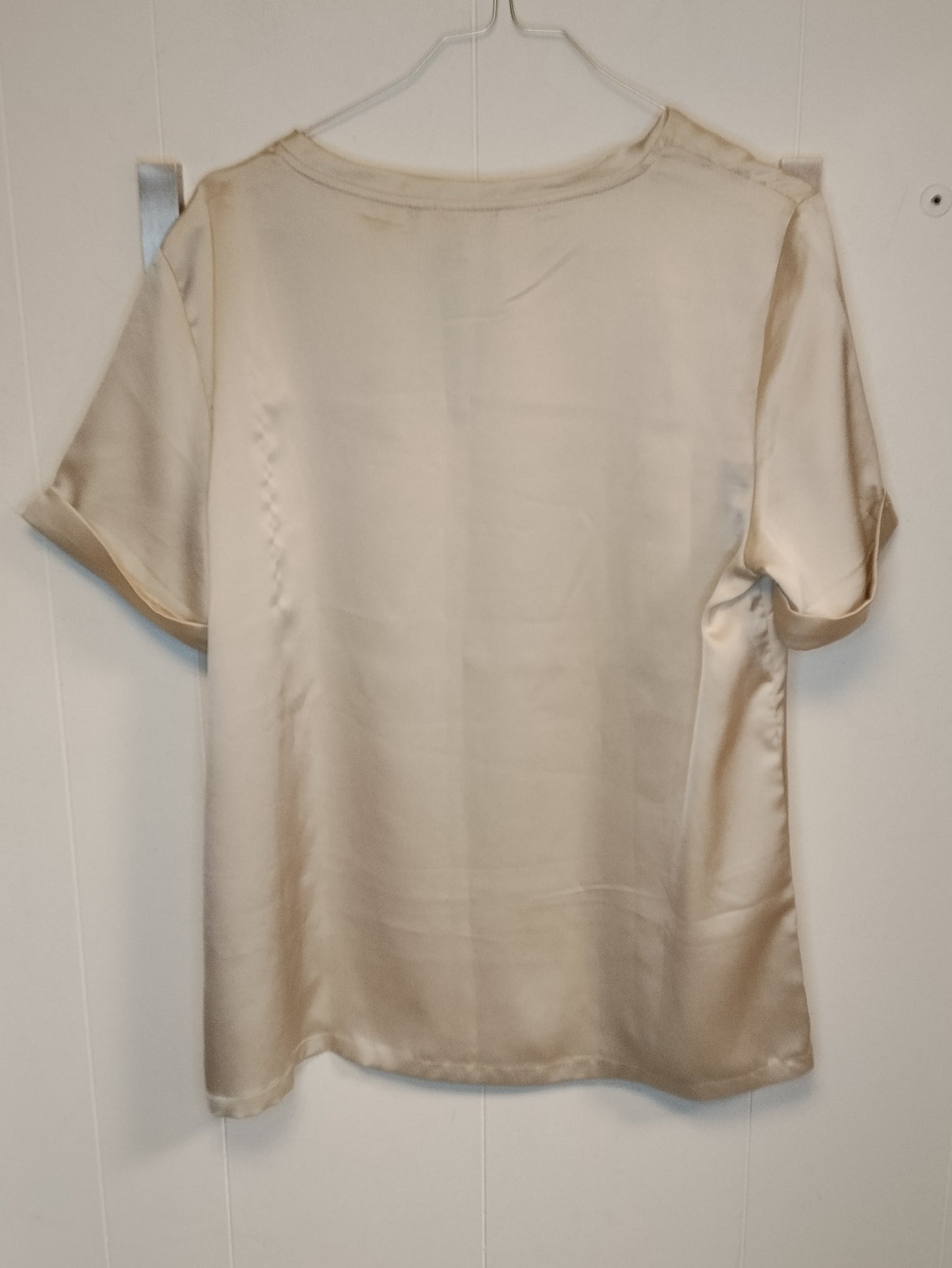 Blusa satin beige OVS donna taglia L elegante minimal chic