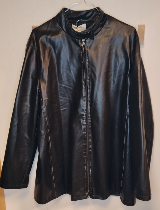 Giacca effetto pelle nera Luisa Viola donna taglia M zip elegante