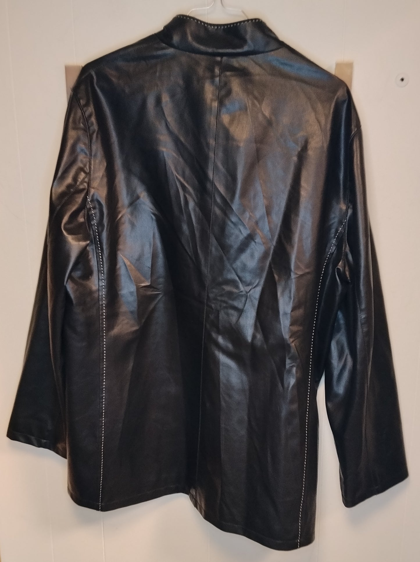 Giacca effetto pelle nera Luisa Viola donna taglia M zip elegante