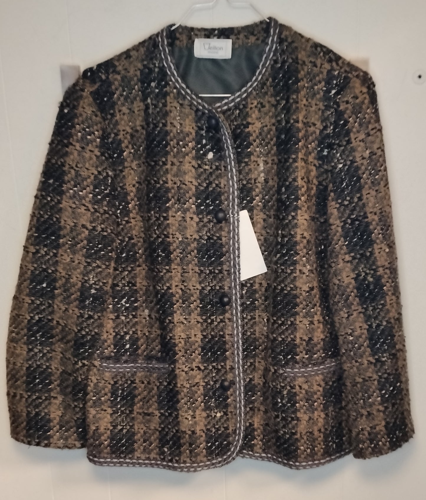 Giacca Veillon Mode donna taglia S fantasia elegante stile Chanel vintage