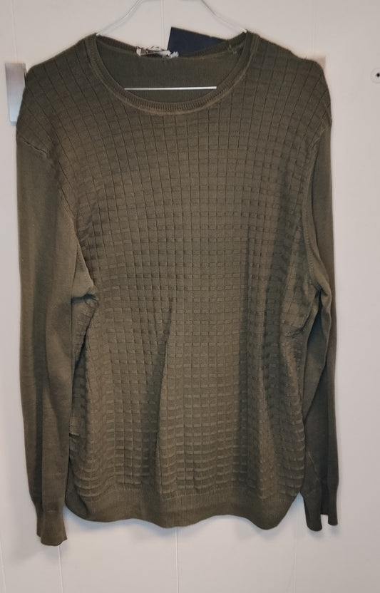 Maglione Conbipel uomo taglia L verde militare maglia girocollo elegante casual