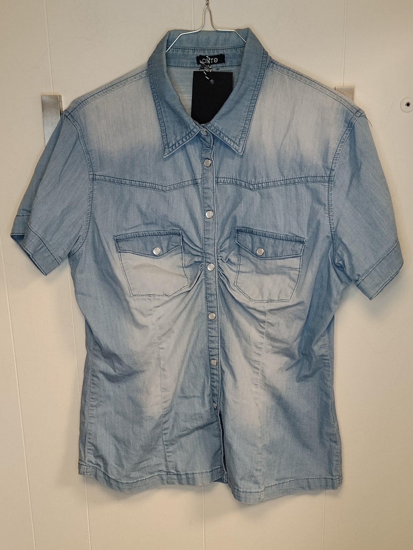 Camicia Donna Oltre Denim Chiaro Taglia M – Camicia Jeans Slim Fit Elegante
