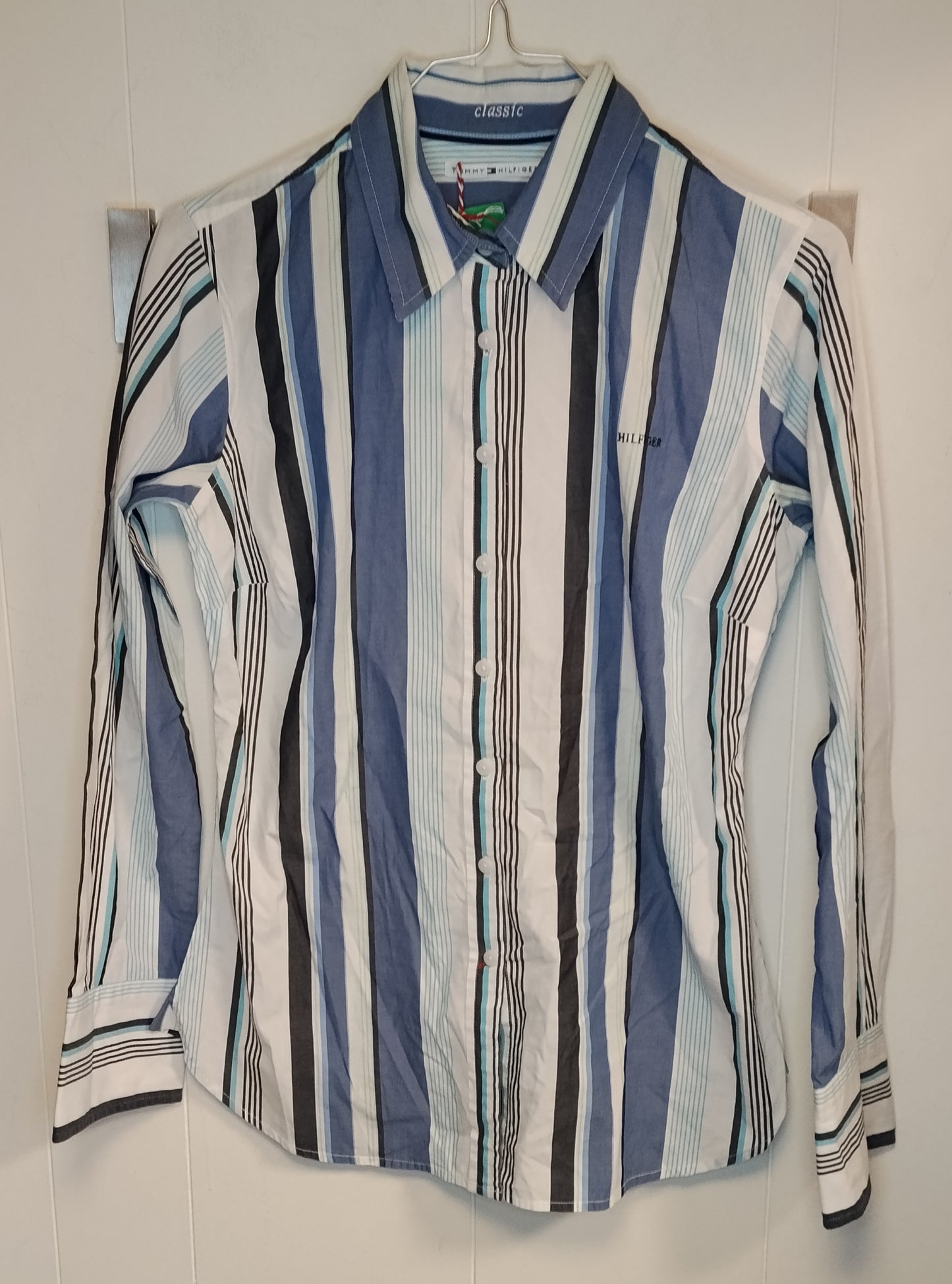 Camicia Donna Tommy Hilfiger Righe Blu e Bianche Taglia S – Slim Fit Elegante