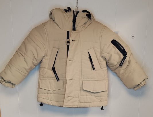 Giubbotto Bambino Benetton Beige 12 Mesi 74 cm – Piumino con Cappuccio Invernale