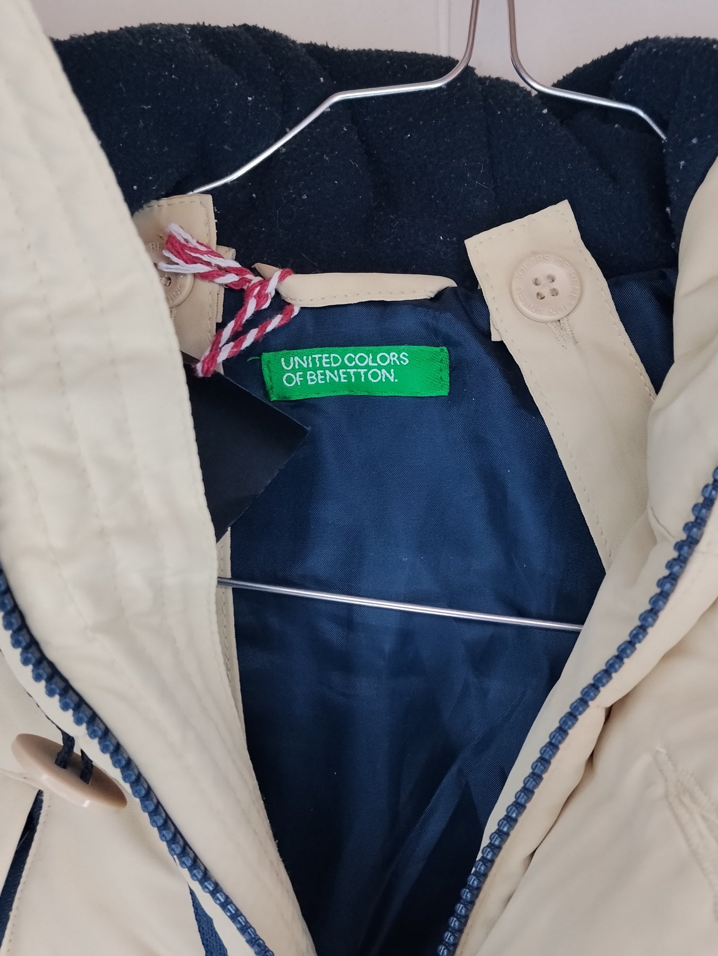 Giubbotto Bambino Benetton Beige 12 Mesi 74 cm – Piumino con Cappuccio Invernale