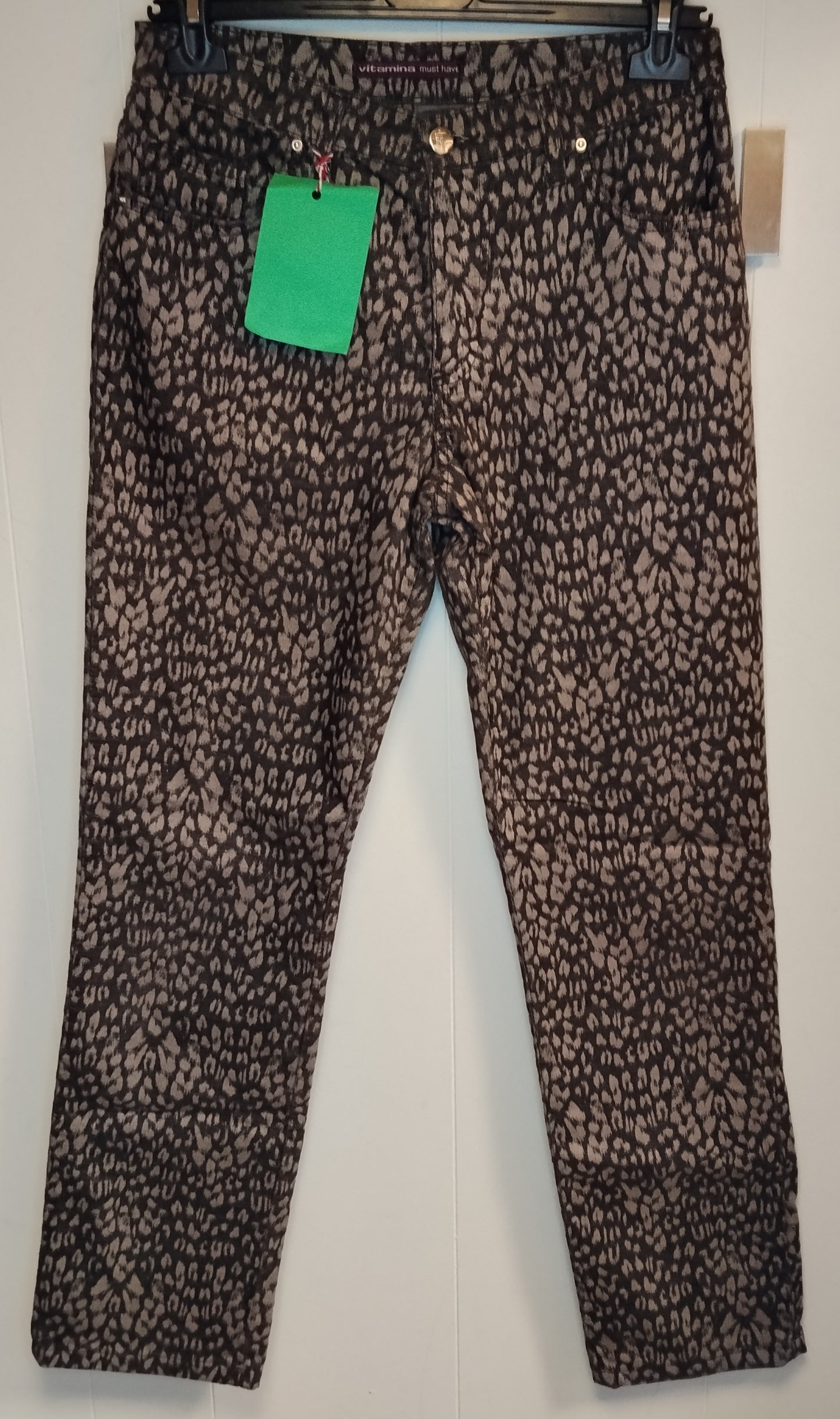 Pantaloni Donna Vitamina Fantasia Animalier Taglia 44 – Slim Fit Casual Chic