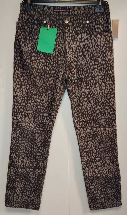 Pantaloni Donna Vitamina Fantasia Animalier Taglia 44 – Slim Fit Casual Chic