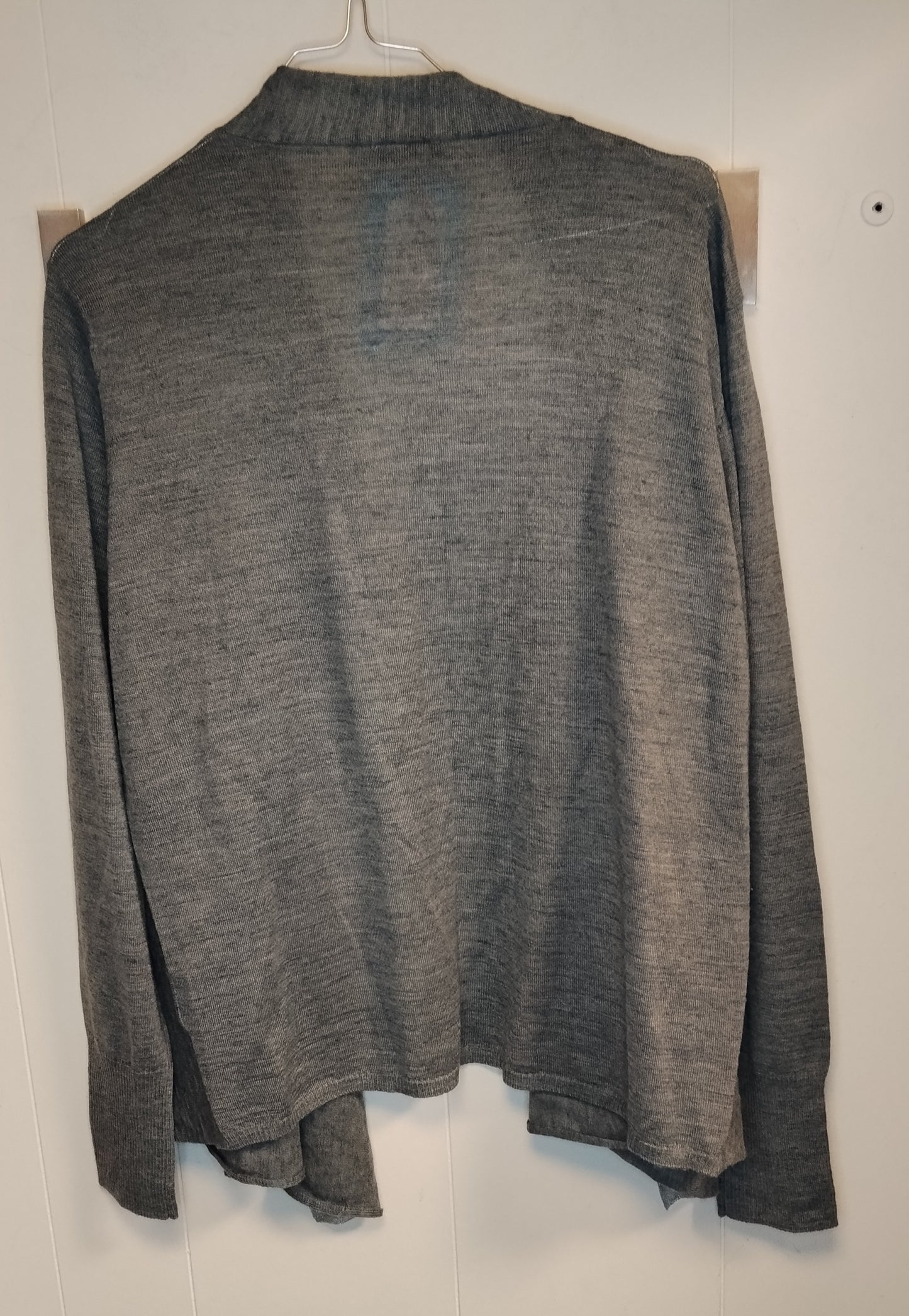 Cardigan Oltre Grigio con Rouches Taglia M – Maglia Donna Elegante