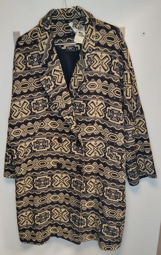 Cappotto Wendy Trendy Fantasia Etnica Taglia M – Giacca Donna Oversize
