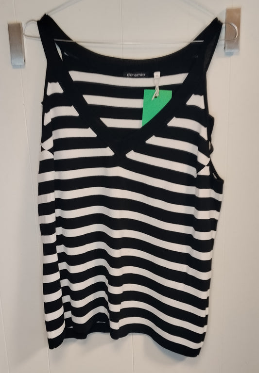 Canotta Elena Mirò a Righe Bianco Nero Taglia XL – Top Donna Casual