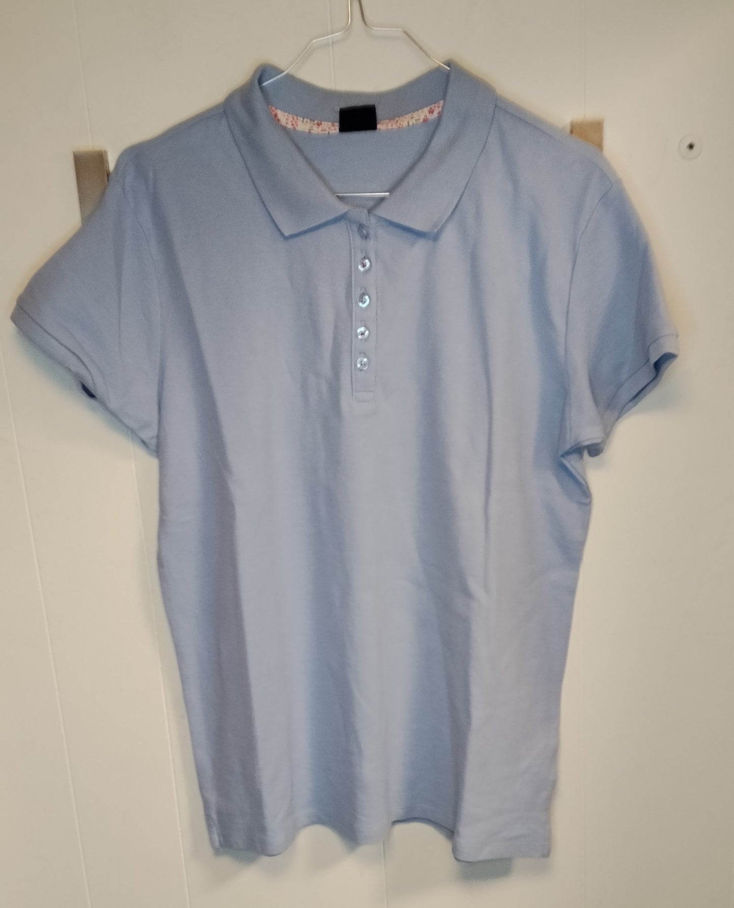 Polo Donna Wild Flowers Azzurra Taglia L – Maglia Cotone Nuova con Cartellino