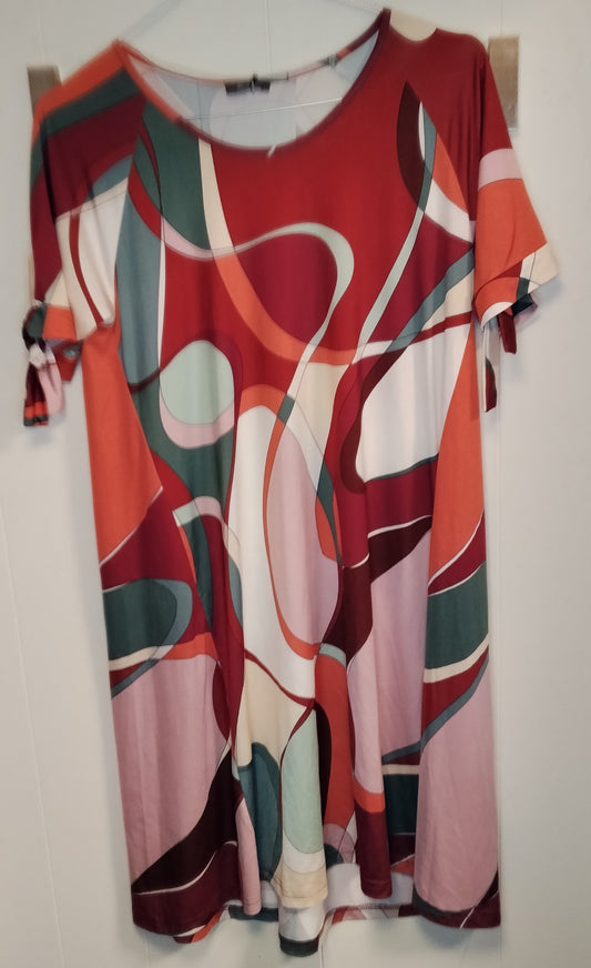 Abito Donna Fantasia Astratta Feeling Taglia M – Vestito Estivo Colorato Morbido