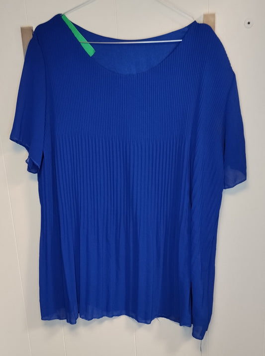Blusa Donna Blu Plissettata Taglia M – Maglia Elegante Morbida Estiva