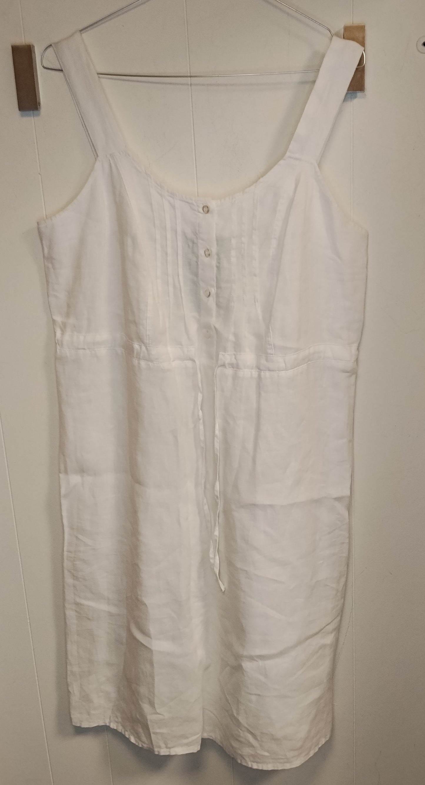 Abito Donna in Lino Bianco Alia Taglia L – Vestito Estivo Fresco Naturale