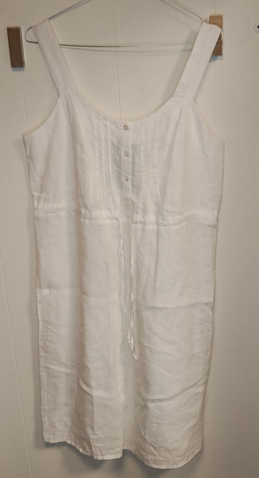 Abito Donna in Lino Bianco Alia Taglia L – Vestito Estivo Fresco Naturale