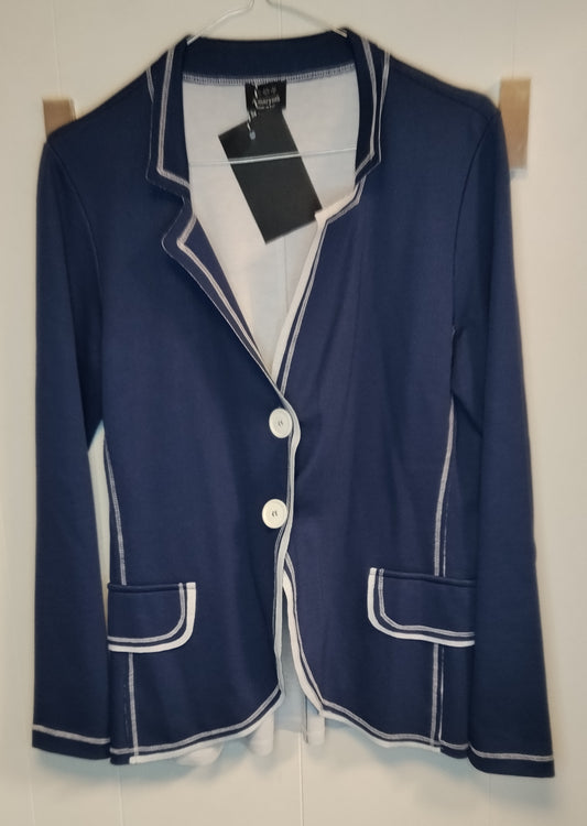 Blazer Donna Amarynth Blu Taglia M – Giacca Elegante con Profili a Contrasto
