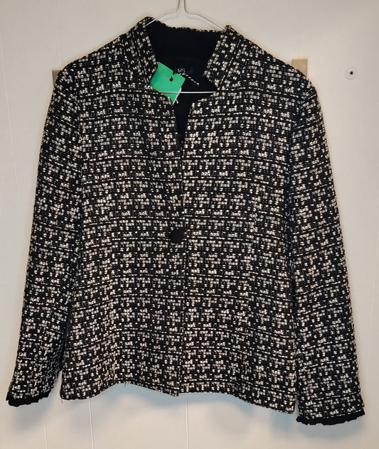 Blazer Donna OVS Fantasia Nero Bianco Taglia 48 – Giacca Elegante Taglie Comode