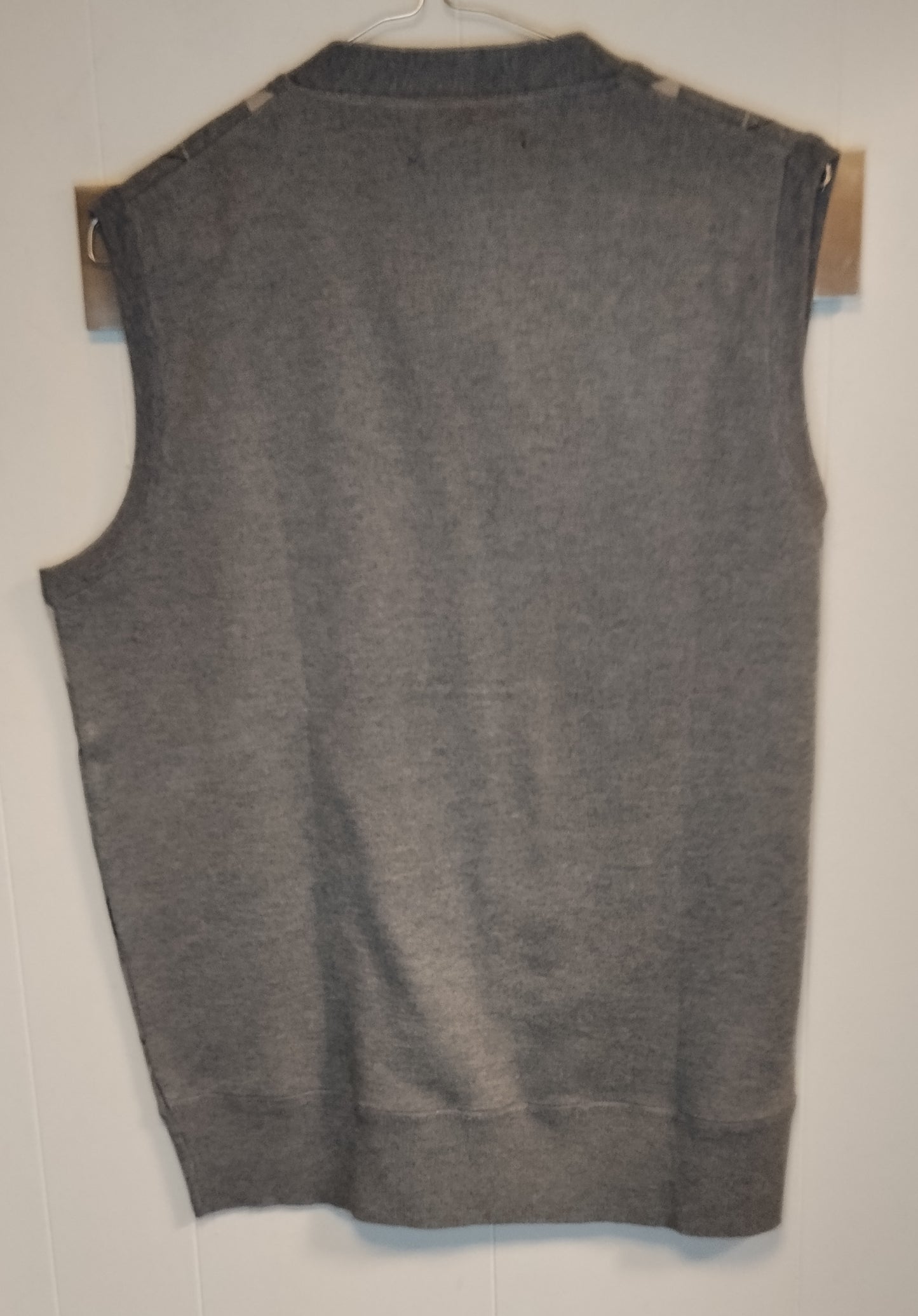 Gilet Uomo Ielixa Grigio Fantasia Rombi Taglia L – Cardigan Smanicato Elegante