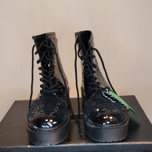 Anfibi Donna Paillettes Neri Taglia 37 – Stivaletti Platform Trendy