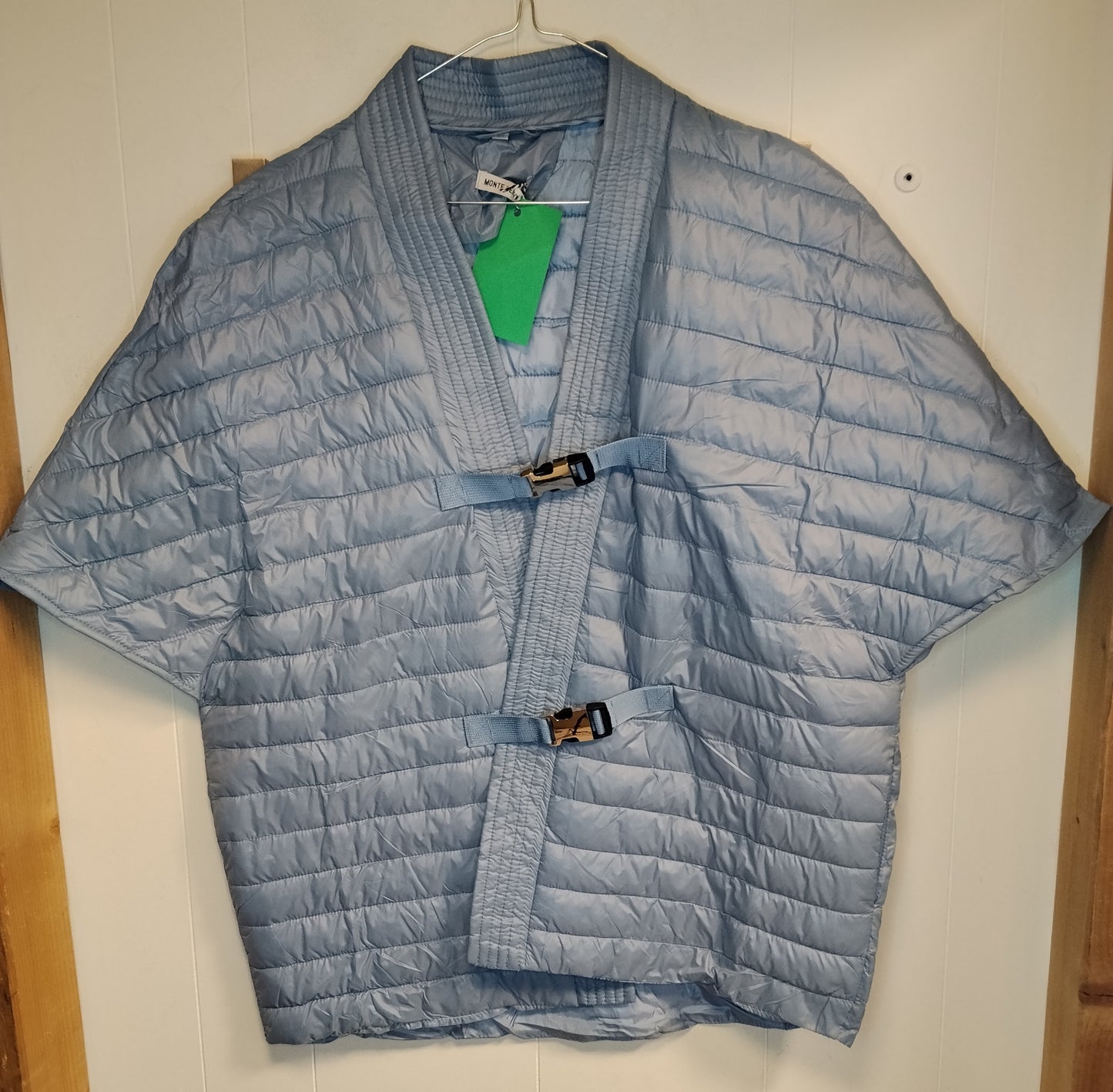 Poncho Piumino Monte Cervino Donna – Mantella Trapuntata Azzurra Taglia Unica