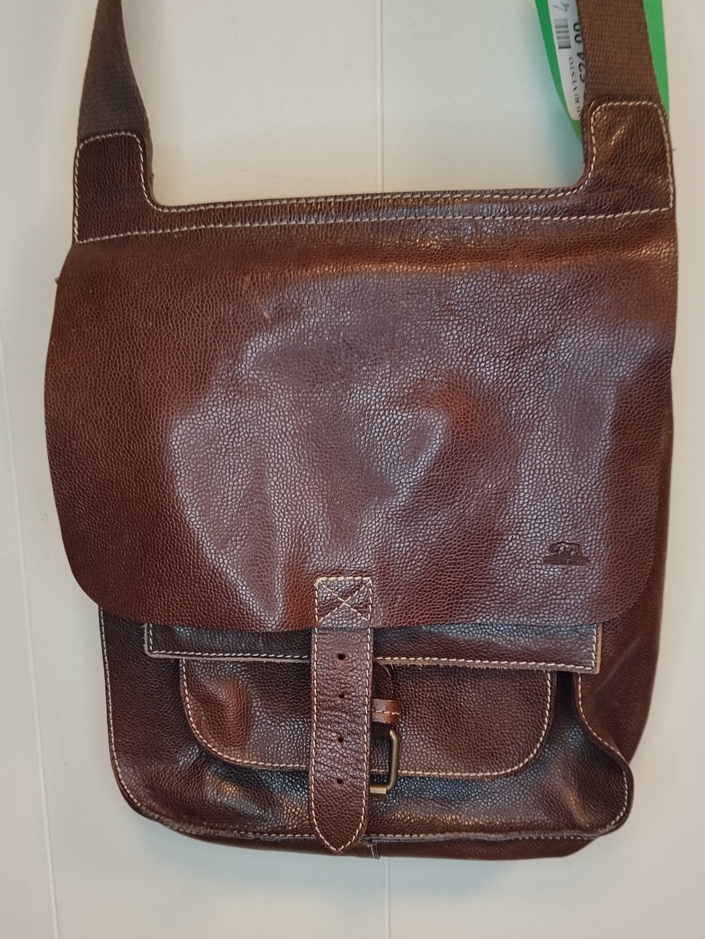 Borsa Tracolla Bruin Bear in Vera Pelle Marrone – Vintage Uomo/Donna