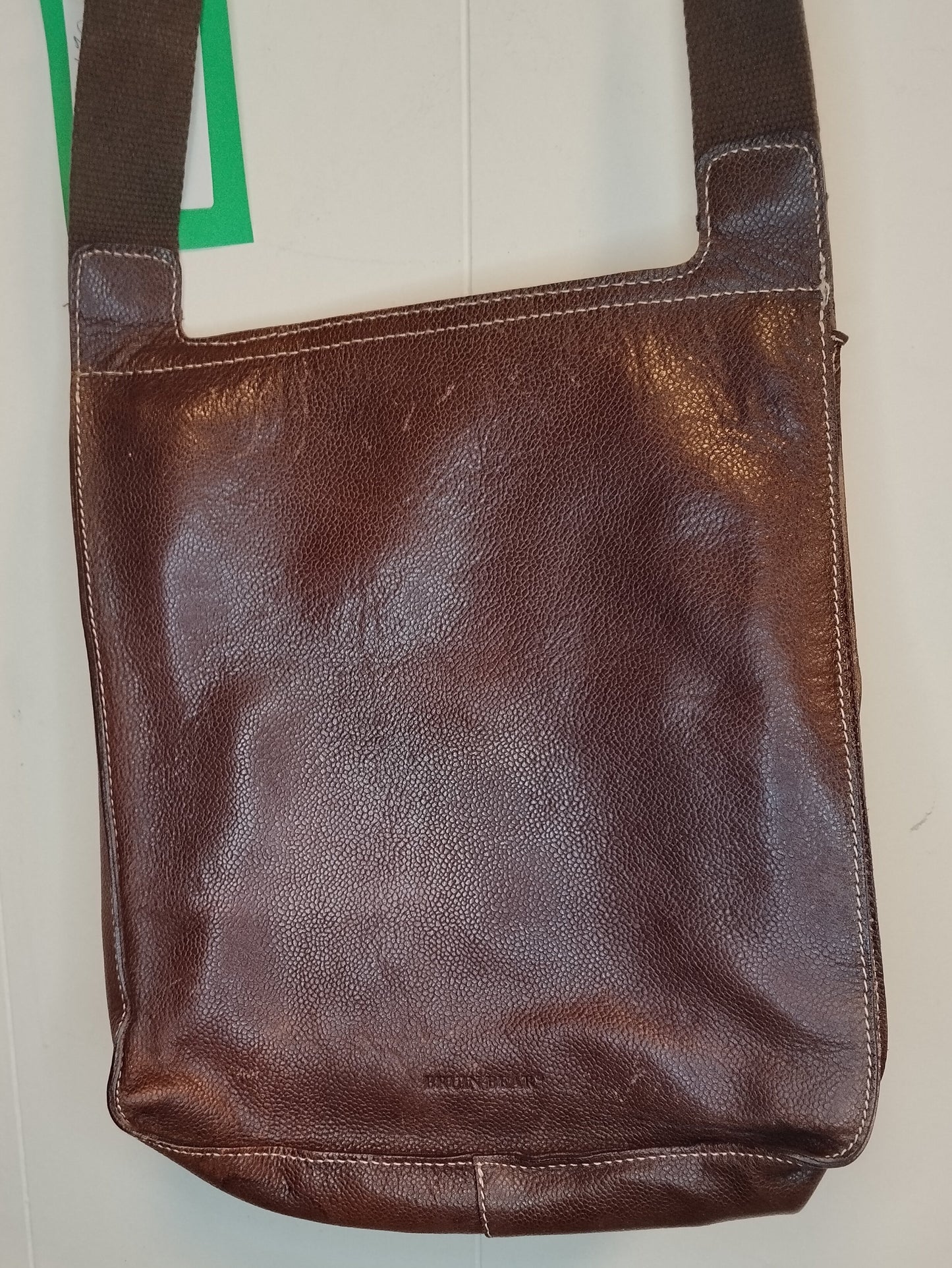 Borsa Tracolla Bruin Bear in Vera Pelle Marrone – Vintage Uomo/Donna