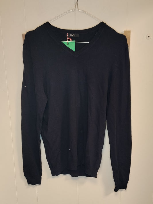 Maglia Uomo OVS Nera – Maglione Girocollo Scollo V Taglia M