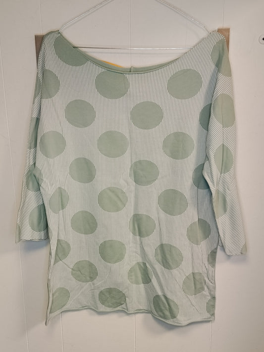Blusa Donna Verde a Pois – Maglia Leggera Manica 3/4 Taglia M
