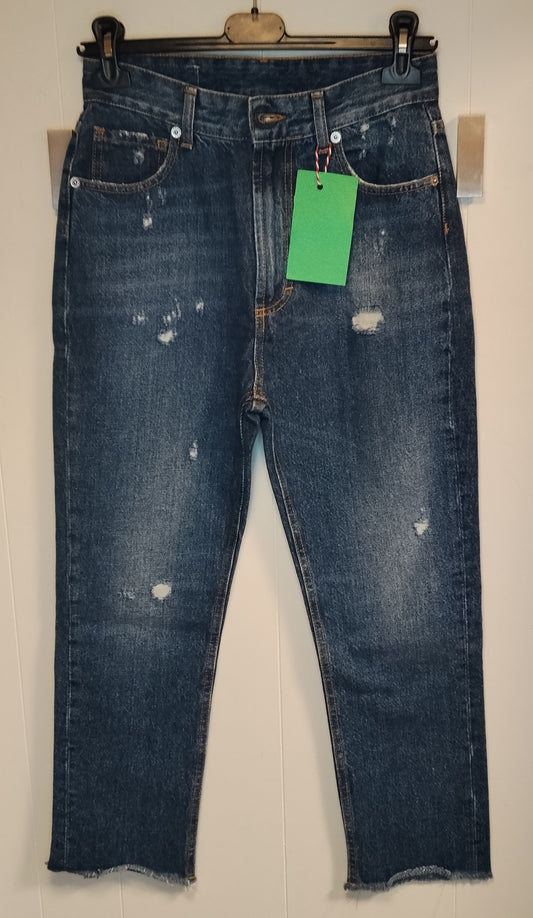 Jeans Donna HaveOne Taglia XS Cropped Denim Used Strappi