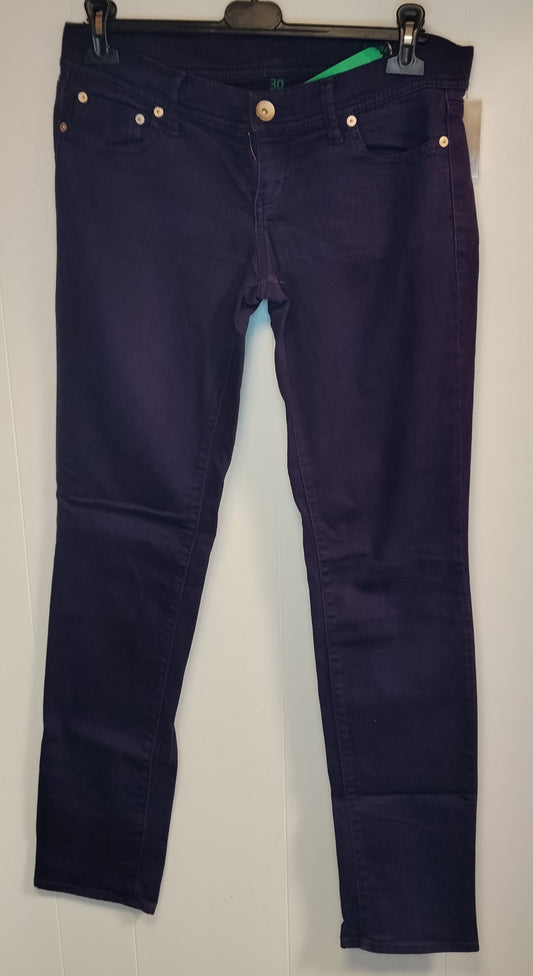 Jeans Donna Benetton Taglia 44 Blu Scuro Slim Fit Elasticizzati