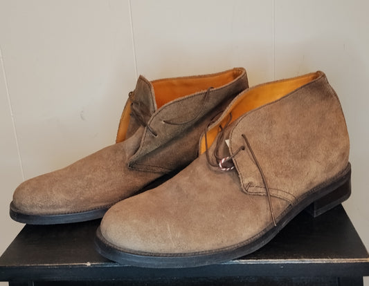 Scarpe Uomo Arfango Taglia 42,5 Camoscio Beige Eleganti Made in Italy