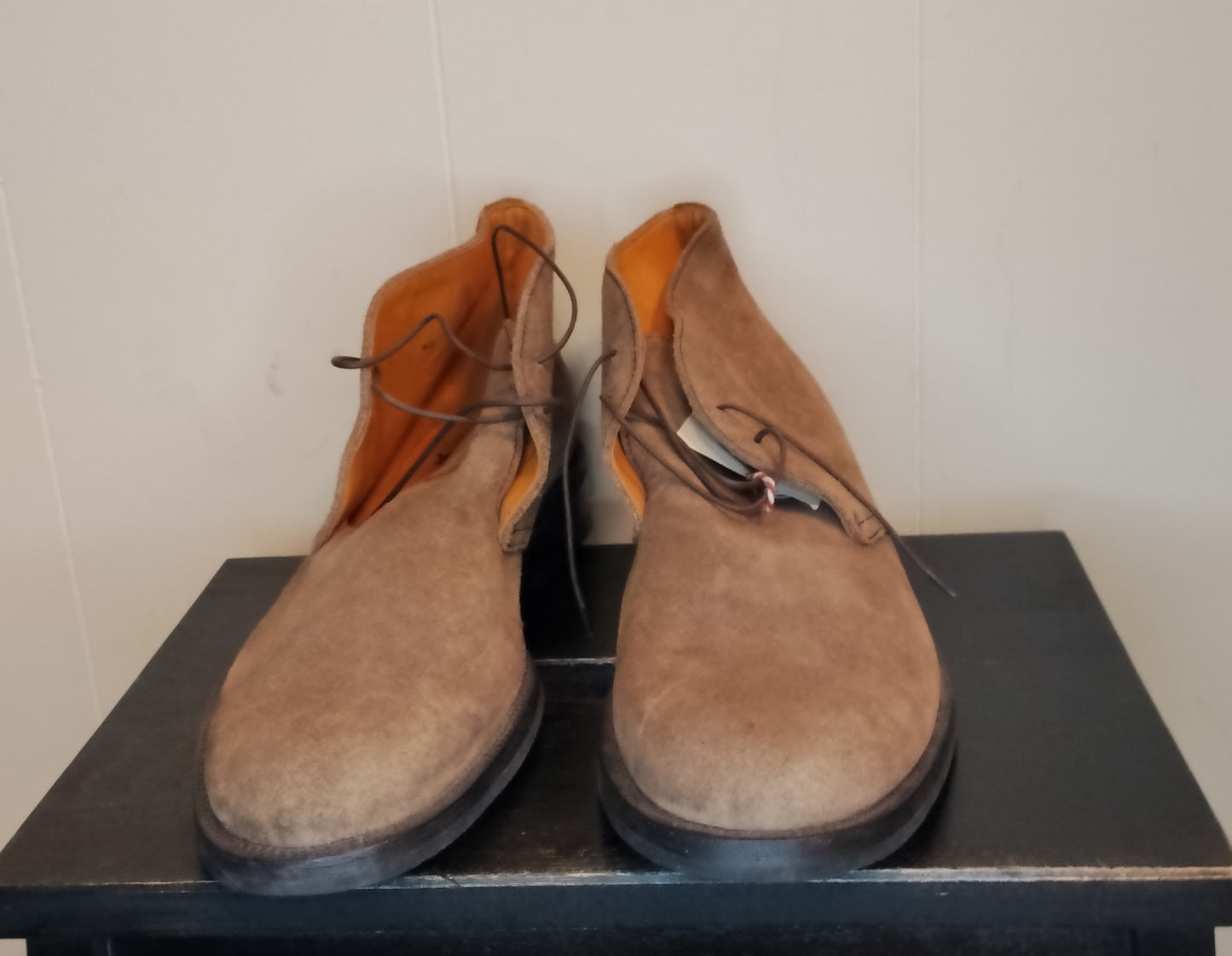 Scarpe Uomo Arfango Taglia 42,5 Camoscio Beige Eleganti Made in Italy