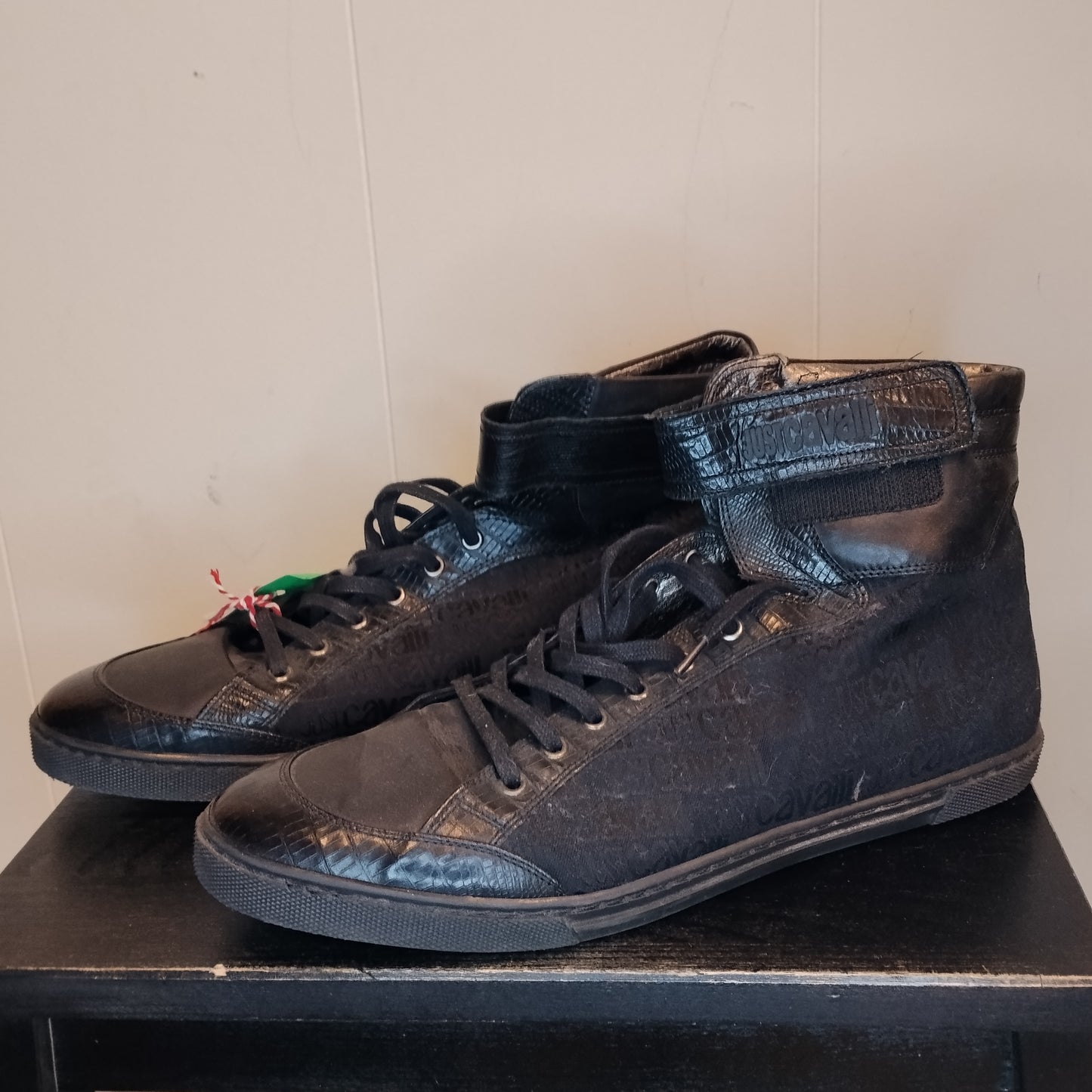 Sneakers Alte Uomo Just Cavalli Taglia 43 Nere Pelle