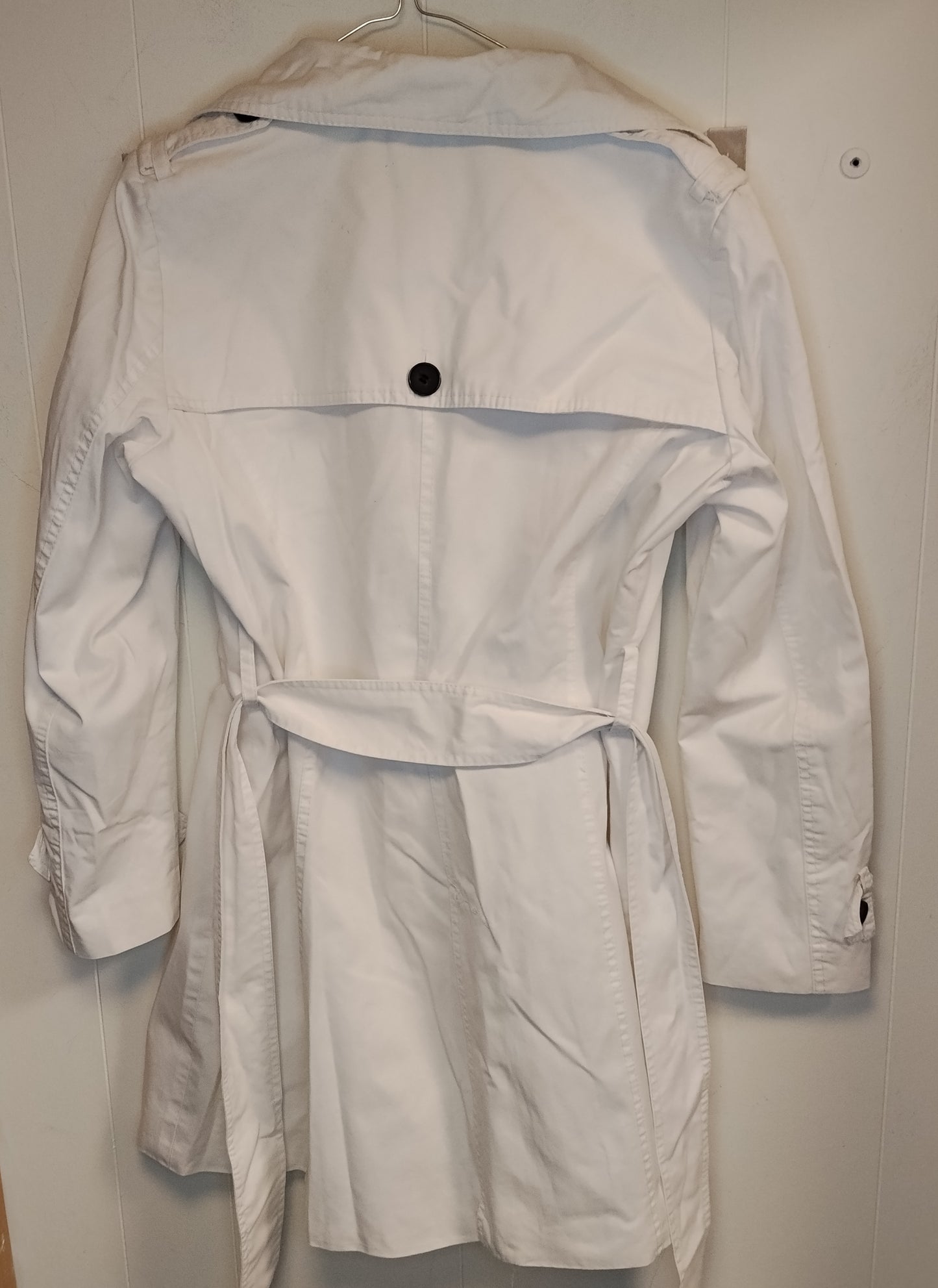 Trench Donna Zara Basic Bianco Taglia L Doppiopetto Elegante
