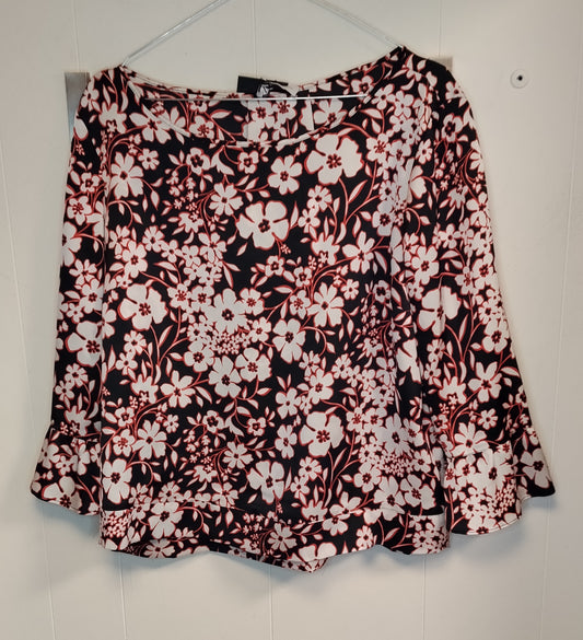 Blusa Donna Diana Gallesi Floreale Nero Rosa Taglia 46 Elegante