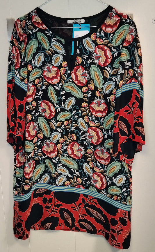 Blusa Donna Mango Fantasia Floreale Multicolor Taglia L Elegante